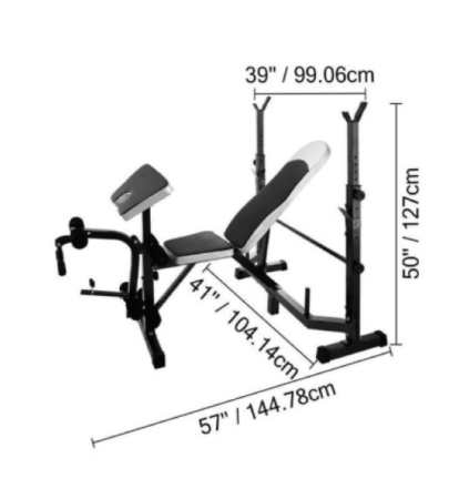 Banc Musculation Multifonctions Ajustable Avec Rangement Disques BMMARD050