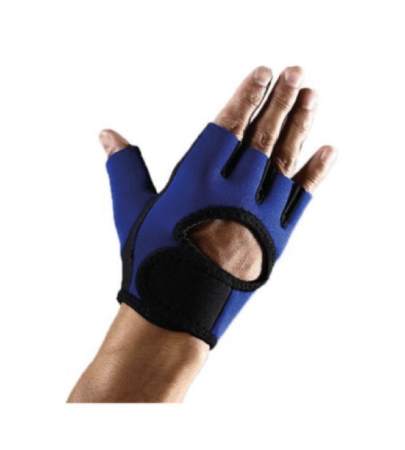 Paire Gants Mitaines Protege Main Doigt Sport Neoprene Bleu PGMPM117