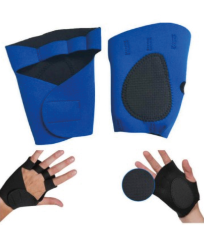 Paire Gants Mitaines Protege Main Doigt Sport Neoprene Bleu PGMPD118