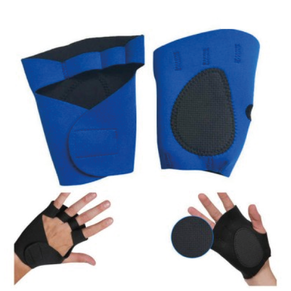 Paire Gants Mitaines Protege Main Doigt Sport Neoprene Bleu PGMPD118